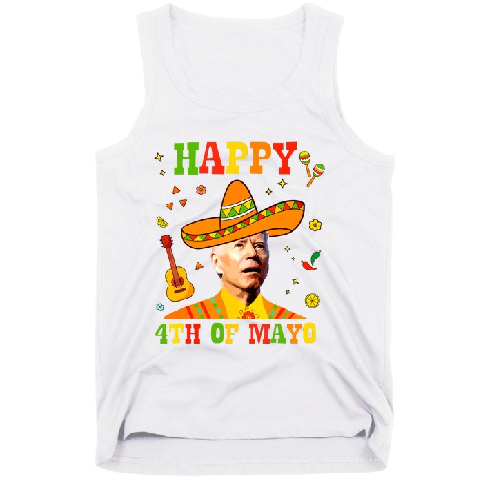 Happy 4th Of Mayo Funny Joe Biden Confused Cinco De Mayo Tank Top