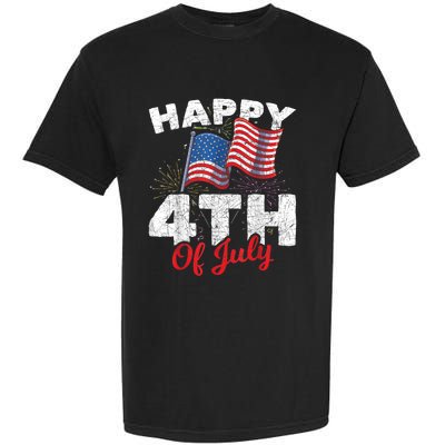 Happy 4th Of July Patriotic American US Flag 4th Of July Garment-Dyed Heavyweight T-Shirt