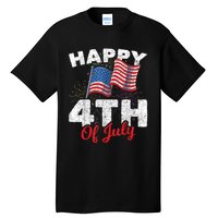 Happy 4th Of July Patriotic American US Flag 4th Of July Tall T-Shirt