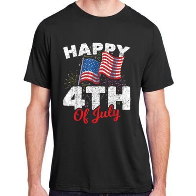 Happy 4th Of July Patriotic American US Flag 4th Of July Adult ChromaSoft Performance T-Shirt