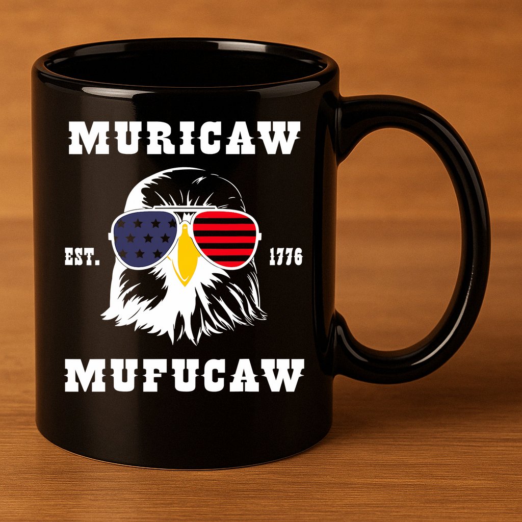 Happy 4th Of July Muricaw Mufucaw 1776 11oz C Handle Ceramic Mug