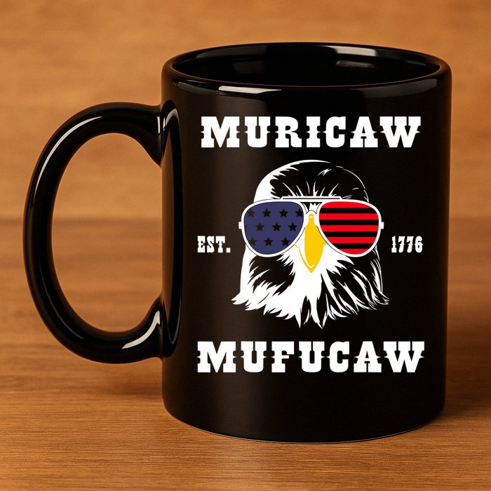Happy 4th Of July Muricaw Mufucaw 1776 11oz C Handle Ceramic Mug