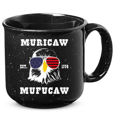 Happy 4th Of July Muricaw Mufucaw 1776 15oz Campfire Ceramic Mug