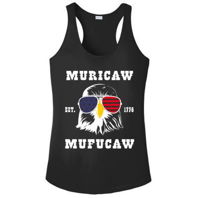 Happy 4th Of July Muricaw Mufucaw 1776 Ladies PosiCharge Competitor Racerback Tank