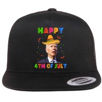Happy 4th Of July Cinco De Mayo Funny Joe Biden Flat Bill Trucker Hat