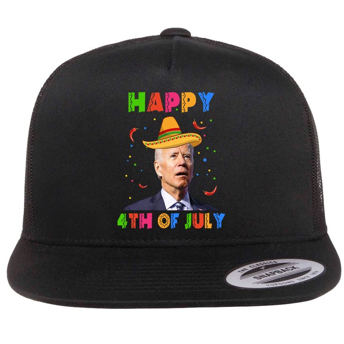 Happy 4th Of July Cinco De Mayo Funny Joe Biden Flat Bill Trucker Hat
