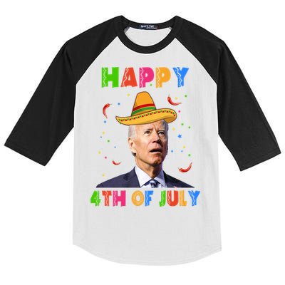 Happy 4th Of July Cinco De Mayo Funny Joe Biden Kids Colorblock Raglan Jersey