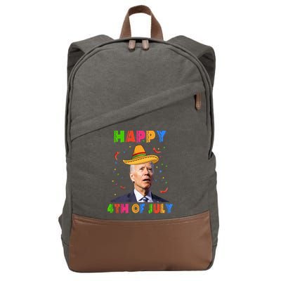 Happy 4th Of July Cinco De Mayo Funny Joe Biden Cotton Canvas Backpack