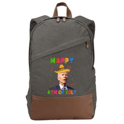 Happy 4th Of July Cinco De Mayo Funny Joe Biden Cotton Canvas Backpack