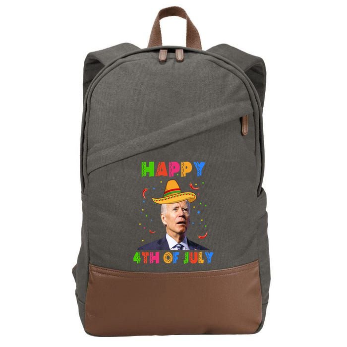Happy 4th Of July Cinco De Mayo Funny Joe Biden Cotton Canvas Backpack