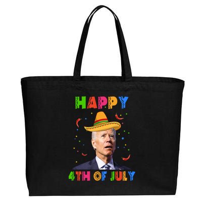 Happy 4th Of July Cinco De Mayo Funny Joe Biden Cotton Canvas Jumbo Tote