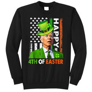 Happy 4th Of Easter Joe Biden St Patricks Day Leprechaun Flag Tall Sweatshirt