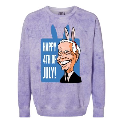 Happy 4th Of July Funny Biden Easter Bunny Parody Colorblast Crewneck Sweatshirt