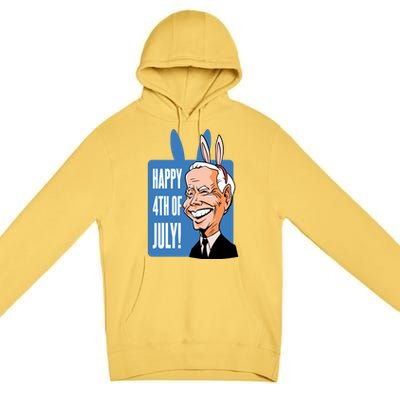 Happy 4th Of July Funny Biden Easter Bunny Parody Premium Pullover Hoodie