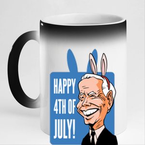 Happy 4th Of July Funny Biden Easter Bunny Parody 11oz Black Color Changing Mug