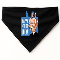 Happy 4th Of July Funny Biden Easter Bunny Parody USA-Made Doggie Bandana