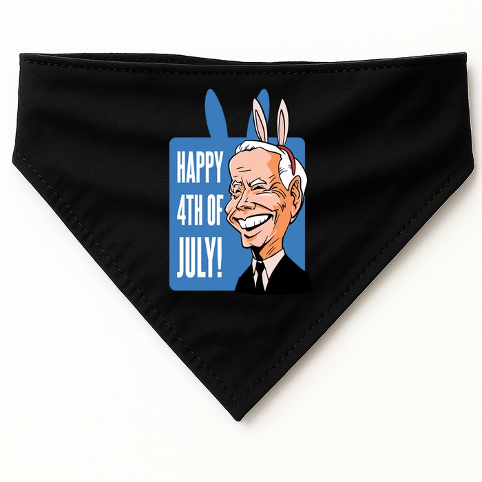 Happy 4th Of July Funny Biden Easter Bunny Parody USA-Made Doggie Bandana
