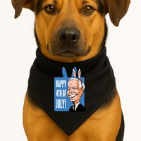 Happy 4th Of July Funny Biden Easter Bunny Parody USA-Made Doggie Bandana