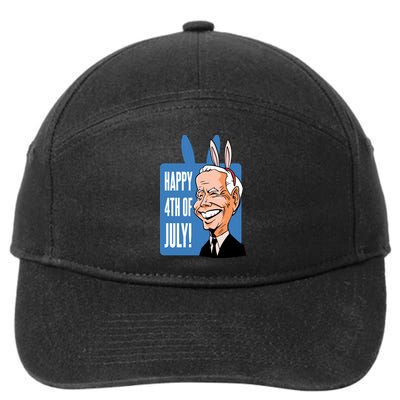 Happy 4th Of July Funny Biden Easter Bunny Parody 7-Panel Snapback Hat