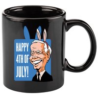 Happy 4th Of July Funny Biden Easter Bunny Parody 11oz C Handle Ceramic Mug
