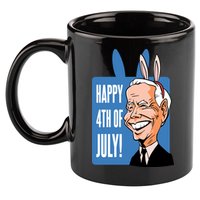 Happy 4th Of July Funny Biden Easter Bunny Parody 11oz C Handle Ceramic Mug