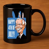 Happy 4th Of July Funny Biden Easter Bunny Parody 11oz C Handle Ceramic Mug