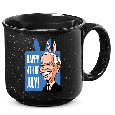 Happy 4th Of July Funny Biden Easter Bunny Parody 15oz Campfire Ceramic Mug