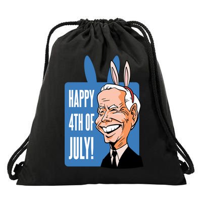 Happy 4th Of July Funny Biden Easter Bunny Parody Drawstring Bag