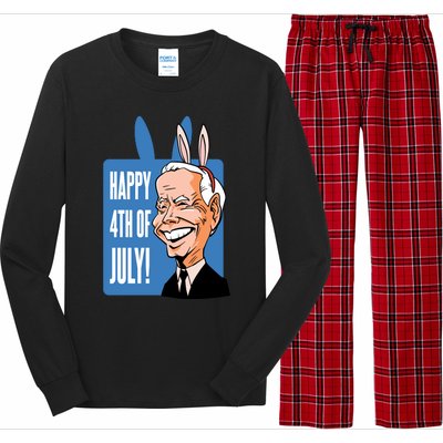 Happy 4th Of July Funny Biden Easter Bunny Parody Long Sleeve Pajama Set