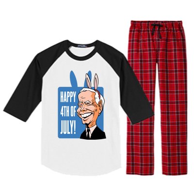 Happy 4th Of July Funny Biden Easter Bunny Parody Raglan Sleeve Pajama Set