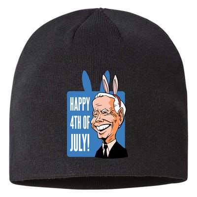 Happy 4th Of July Funny Biden Easter Bunny Parody Sustainable Beanie