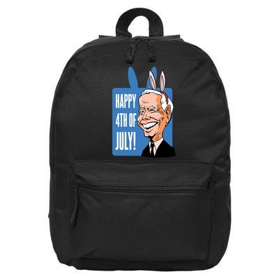 Happy 4th Of July Funny Biden Easter Bunny Parody 16 in Basic Backpack