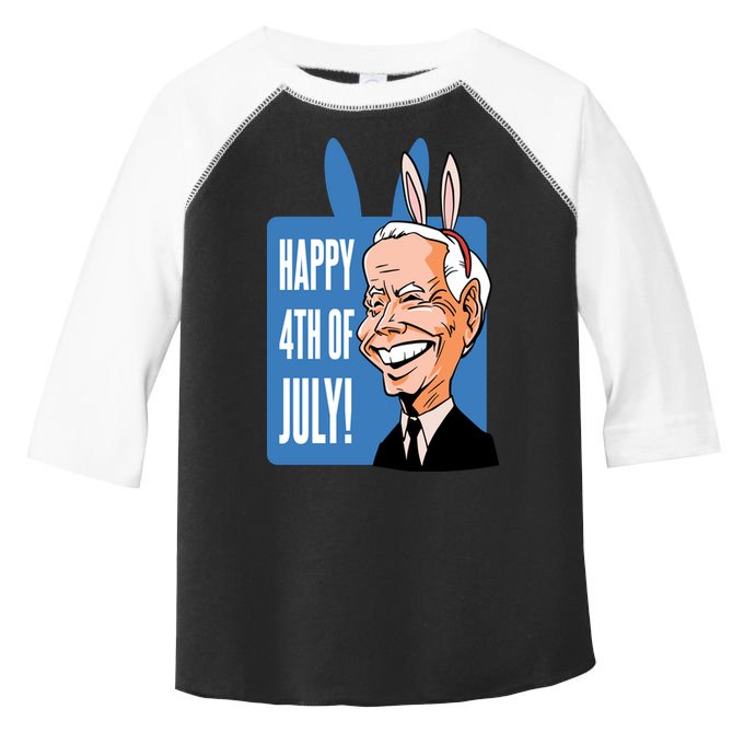 Happy 4th Of July Funny Biden Easter Bunny Parody Toddler Fine Jersey T-Shirt