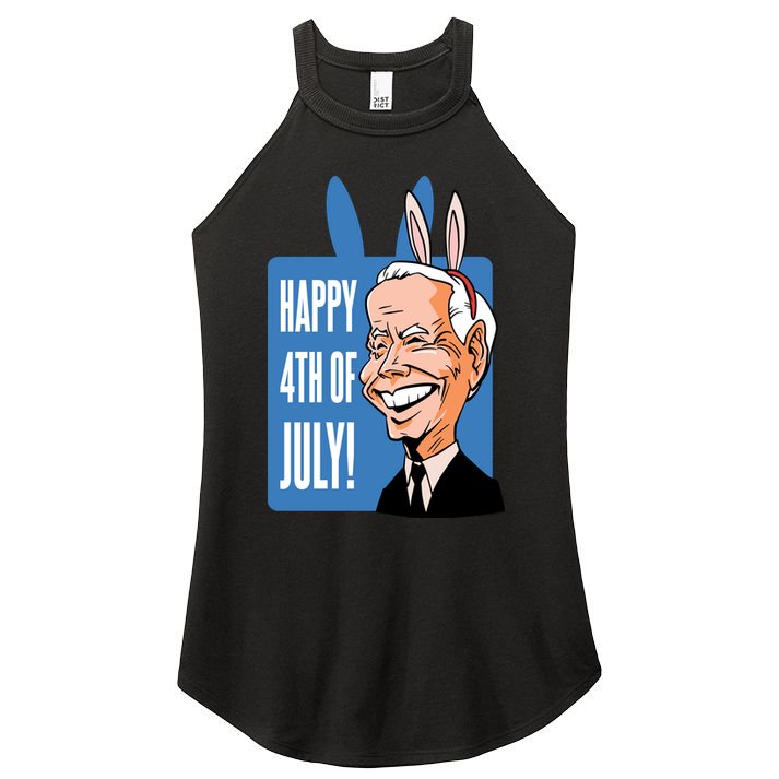 Happy 4th Of July Funny Biden Easter Bunny Parody Women's Perfect Tri Rocker Tank
