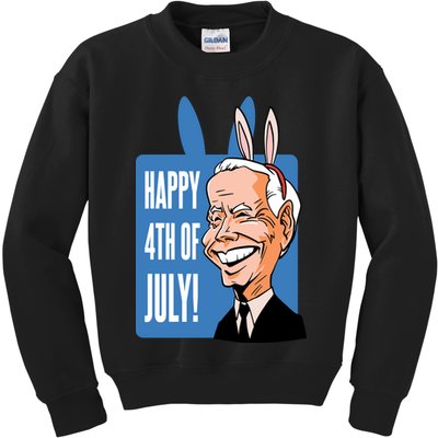 Happy 4th Of July Funny Biden Easter Bunny Parody Kids Sweatshirt
