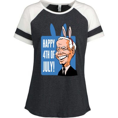 Happy 4th Of July Funny Biden Easter Bunny Parody Enza Ladies Jersey Colorblock Tee