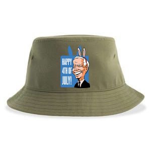 Happy 4th Of July Funny Biden Easter Bunny Parody Sustainable Bucket Hat