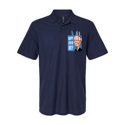 Happy 4th Of July Funny Biden Easter Bunny Parody Softstyle Adult Sport Polo