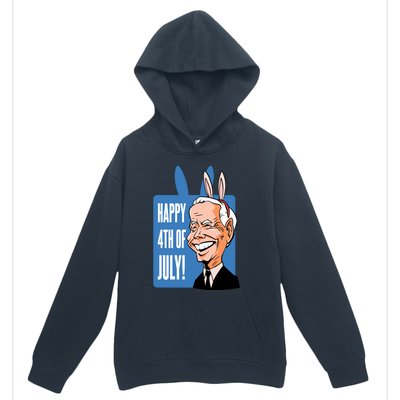 Happy 4th Of July Funny Biden Easter Bunny Parody Urban Pullover Hoodie