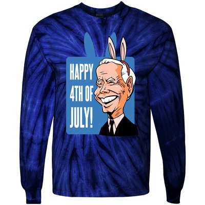 Happy 4th Of July Funny Biden Easter Bunny Parody Tie-Dye Long Sleeve Shirt