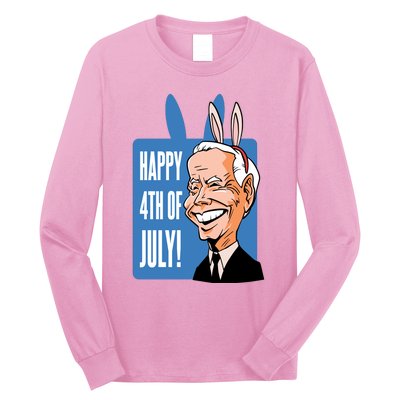 Happy 4th Of July Funny Biden Easter Bunny Parody Long Sleeve Shirt