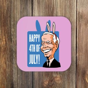 Happy 4th Of July Funny Biden Easter Bunny Parody Coaster