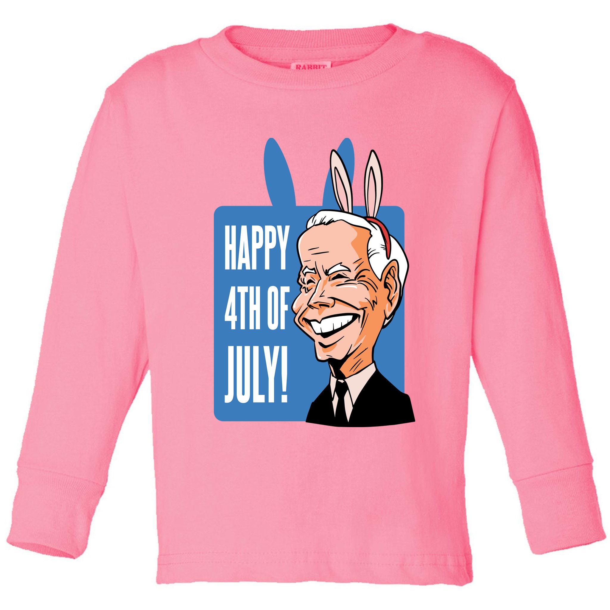 Happy 4th Of July Funny Biden Easter Bunny Parody Toddler Long Sleeve Shirt