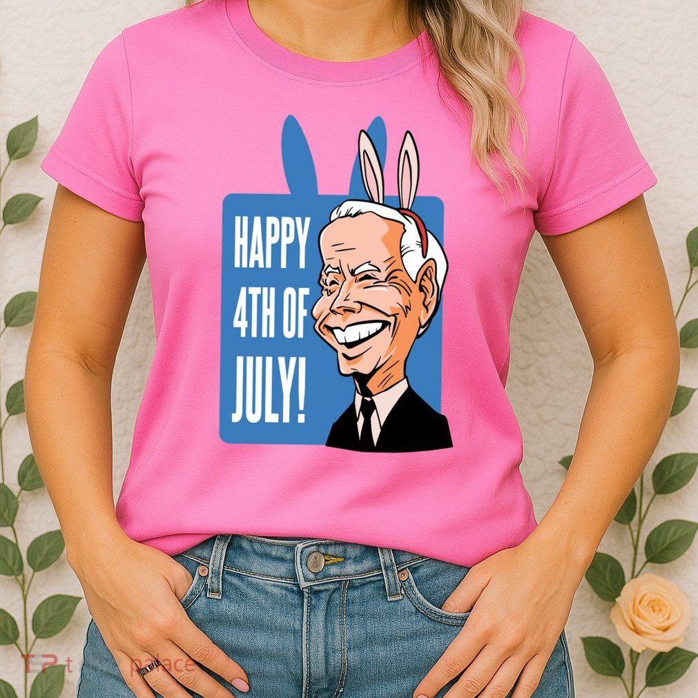 Happy 4th Of July Funny Biden Easter Bunny Parody Womens T-Shirt