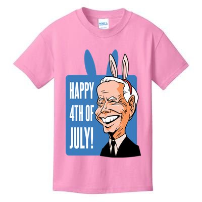 Happy 4th Of July Funny Biden Easter Bunny Parody Kids T-Shirt