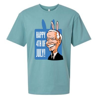 Happy 4th Of July Funny Biden Easter Bunny Parody Sueded Cloud Jersey T-Shirt