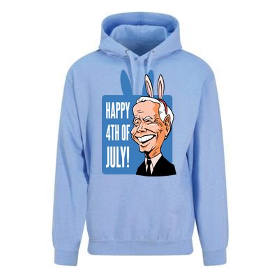 Happy 4th Of July Funny Biden Easter Bunny Parody Unisex Surf Hoodie