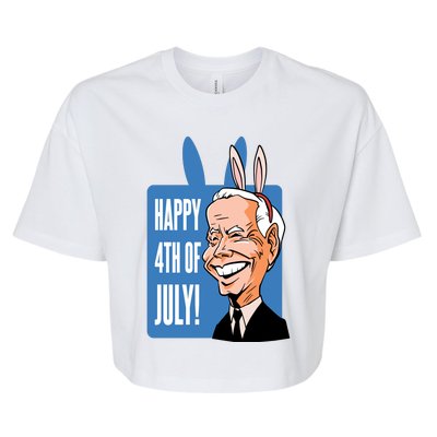 Happy 4th Of July Funny Biden Easter Bunny Parody Bella+Canvas Jersey Crop Tee