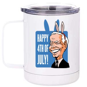 Happy 4th Of July Funny Biden Easter Bunny Parody 12 oz Stainless Steel Tumbler Cup