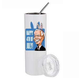 Happy 4th Of July Funny Biden Easter Bunny Parody Stainless Steel Tumbler